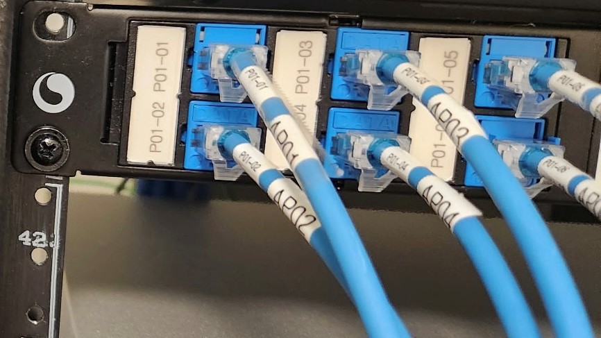 Patch panel and patch cable labeling